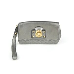 Marc Jacobs Pewter Leather Wristlet